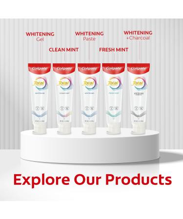 Colgate Total Active Prevention Whitening Gel Toothpaste with Fluoride Bulk with Clinically Proven Formula That Fights Plaque Bacteria Mint 4 Pack 5.1 oz - Buy Online on GoSupps.com