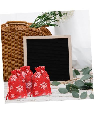 KOMBIUDA 10pcs Snowflake Burlap Bag Christmas Holiday Pouch Candy Storage Holder Drawstring Bag 14X10X0.3CM Red - Buy Online on GoSupps.com