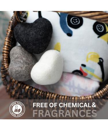 Big Heart Reusable Handmade Wool Dryer Balls for Laundry 3-Pack XL Wool Balls Replaces Dryer Sheets and Shorten Drying Time. - Buy Online on GoSupps.com