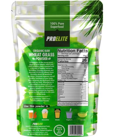 Organic Wheatgrass Powder 500g Premium EU High in Iron & Fibre to Support Energy and Stress Vegan Keto Superfood Supergreen Raw Natural Wheatgrass Powder Juice Wheat Grass Shots PROELITE - Buy Online on GoSupps.com