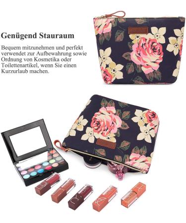 Shop Lokass 2-in-1 Cultural Bag | Waterproof Cosmetic & Travel Wash Bag for Women - Peony Design | 21x10x19cm - Buy Online on GoSupps.com