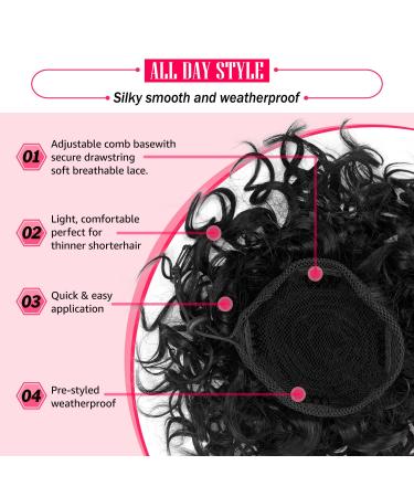 Adancyler Messy Bun Hair Piece for Women - Curly Drawstring Ponytail Extension | Short Synthetic Hairpiece - Black 10 Inch - Buy Online on GoSupps.com