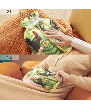 Hot Water Bottle with Cover - 1L Small Pain Relief Bag for Bed Hands & Feet - BAP-Free - Buy Online on GoSupps.com