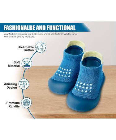 Dookeh Baby Shoes Non-Slip Soft Sole Sneakers 9-12 Months - Blue - Buy Online on GoSupps.com