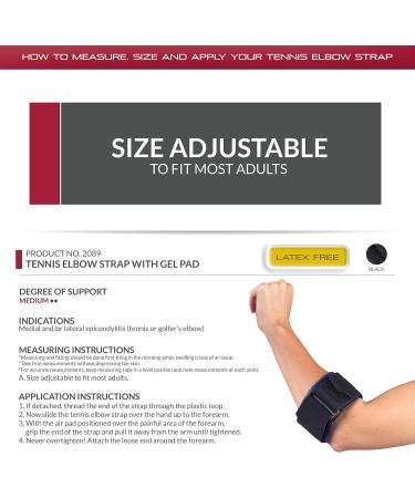 OTC Forearm Band - Compression Strap for Tennis Elbow Relief with Gel Pad Insert | Black - International Shipping - Buy Online on GoSupps.com