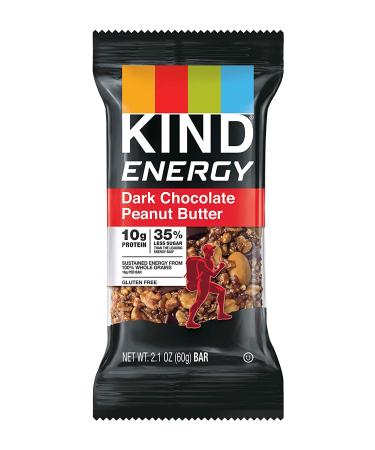 KIND Dark Chocolate Peanut Butter Energy Bars - Gluten Free, Low Glycemic, 12 Count | 2.1 Oz - Buy Online on GoSupps.com