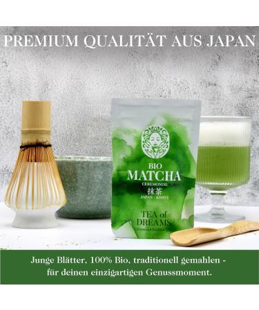 Tea of Dreams Kissui Organic matcha powder for tea and matcha latte premium ceremonial grade from Japan original Kissui green tea 30 g - Buy Online on GoSupps.com