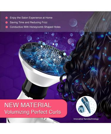 Slip-On Hair Diffuser for Curly & Wavy Hair - Fits 1-2 inch Nozzles (White) - Buy Online on GoSupps.com