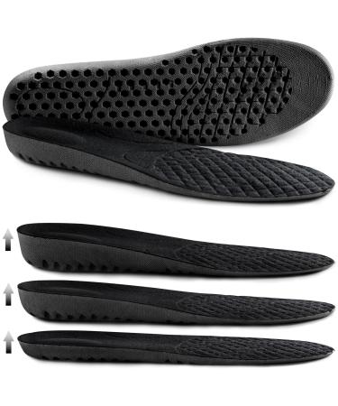 Ailaka Elastic Shock Absorbing Height Increasing Sports Shoe Insoles Soft Breathable Honeycomb Orthotic Replacement Inserts for Men & Women 8-12 M US Women/7-10 M US Men Black Heel Height: 2.5cm