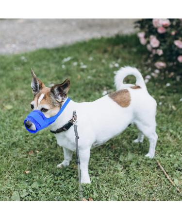 Yaodhaod XXL Blue Dog Muzzle - Breathable Nylon Mesh Adjustable Straps for Biting & Barking - Comfortable Quick-Seated Design - Buy Online on GoSupps.com