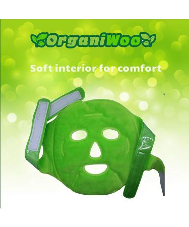 OrganiWoo Hot & Cold Therapy Face Ice Mask - Flexible Beads for Migraines Puffy Eyes Hangovers | Includes Freezer Bag - Buy Online on GoSupps.com