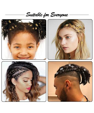Shop Kieswan 100 Pieces Dreadlocks Jewelry | Viking Hair Accessories Gold Metal Hair Rings & Adjustable Cuffs for Braids - Buy Online on GoSupps.com