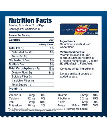 Barilla Linguine Pasta 16 oz. Box (Pack of 4) - Non-GMO Durum Wheat Semolina - Kosher Certified - Buy Online on GoSupps.com
