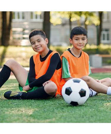 12 Pcs Youth Nylon Mesh Scrimmage Team Practice Vests Pinnies in Orange - Ideal for Basketball, Soccer, and Football - Buy Online on GoSupps.com