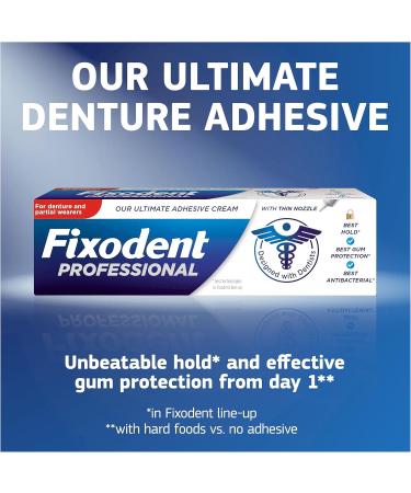 Fixodent Professional Denture Adhesive Cream 40ml - Best Hold & Antibacterial Action - Mint Flavor - Buy Online on GoSupps.com