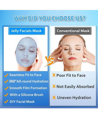 Hyaluronic Acid Jelly Mask Powder | Professional Peel Off Rubber Mask for Brightening & Hydrating | Includes Double-ended Silicone Brush | 23 Fl Oz - Buy Online on GoSupps.com