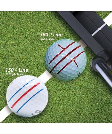 BIRDIE79 Premium 360-Degree+180-Degree Birdie Liner Drawing Alignment Tool Kit with Triple 3-Line Marker Pens - Golf Ball Marker Set with Gift Box - Patent Pending - Buy Online on GoSupps.com