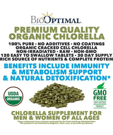 BioOptimal Chlorella Spirulina - Bundle - Organic Chorella Tablets & Organic Spirulina Tablets 120 Count Each Premium Quality 4 Organic Certifications - Buy Online on GoSupps.com