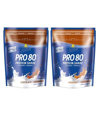 Inko Active Pro 80 Protein Shake 2 Bags (2 x 500g 1kg) Hazelnut & Chocolate - Buy Online on GoSupps.com