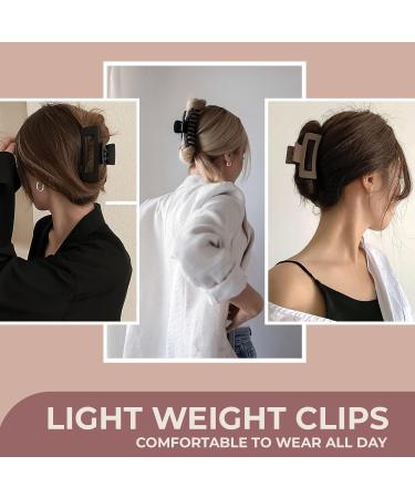 6 Pack Matte Finish Hair Clips for Women & Girls - 4.3 Inch Large Claw Clips for Thin & Thick Hair - Stronghold Grip - Buy Online on GoSupps.com