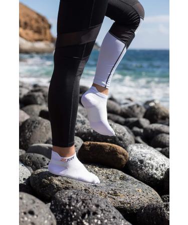 ZaTech Plantar Fasciitis Compression Socks for Men & Women | Short Support Socks in White (Size 35-39) - Buy Online on GoSupps.com