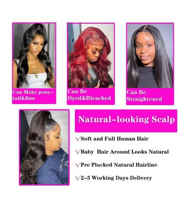 20 Inch Body Wave Lace Front Wig | 4x4 Lace Closure | 180% Density Brazilian Virgin Hair | Pre Plucked | Natural Color - Buy Online on GoSupps.com