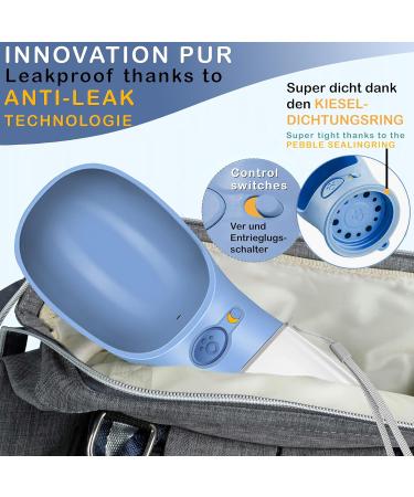 3-Series Gift Set: Innovative 550ml Leak-Proof Dog Drinking Bottle with Toothbrush & Pipe - Perfect for On-the-Go Adventures - Premium Quality in Blue - Buy Online on GoSupps.com