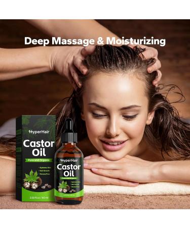 Organic Castor Oil - Cold Pressed Unrefined for Hair Growth Eyelashes Eyebrows & Massage | 2.02 Fl Oz - Buy Online on GoSupps.com