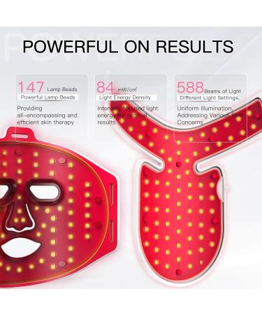 IBORRIA Led Face Mask Light Therapy for Face and Neck Red Light Therapy with Near Infrared Light Flexible Silicone Light Therapy Mask Red Light Mask for at Home Face Masks Skincare (White) - Buy Online on GoSupps.com