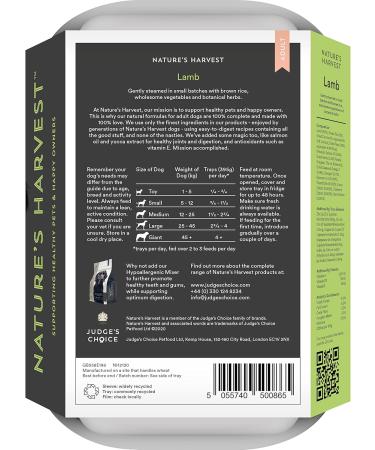 Nature's Harvest Natural Complete Wet Dog Food Lamb and Brown Rice for Fussy Eaters and Sensitive Stomachs - Multipack 10-Pack for Adult and Senior Dogs - Buy Online on GoSupps.com