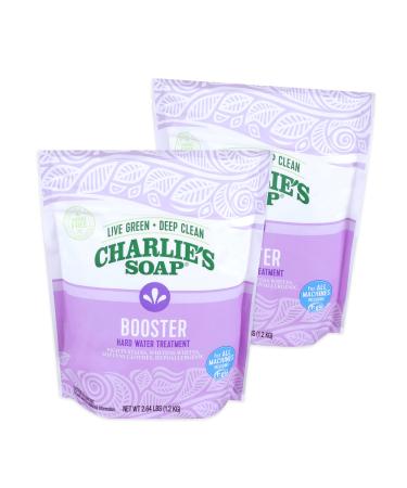 Charlie's Soap Booster & Hard Water Treatment (2.64 Lbs, 2 Pack) Natural Powdered Water Softener and Laundry Booster  Safe and Effective