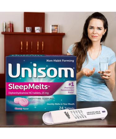 Sleepmelts Cherry Flavor 25mg Diphenhydramine HCI Nighttime Sleep Support | Non-Habit Forming Strong Sleep Aid | Convenient Travel Pack | Pack of 4 - Buy Online on GoSupps.com