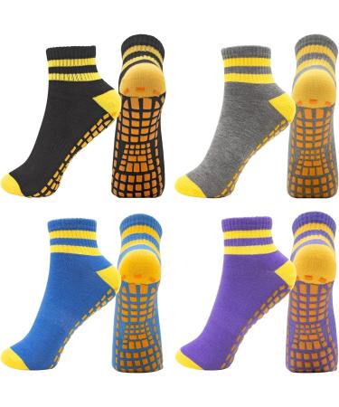 Anlioto Non-Slip Yoga & Pilates Socks for Women - 4 Pairs EU 35-38 Anti-Slip Stopper Socks in Multi-Colored - Buy Online on GoSupps.com