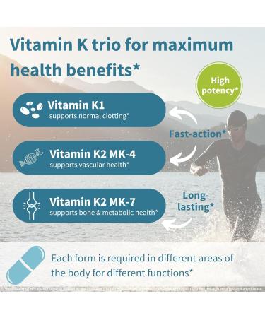 Igennus High Strength Triple Vitamin K Complex 2700 mcg K1 & K2 (MK-4 & MK-7) 1-a-Day Clean Label Advanced Bioactive Forms Bone & Cardiovascular Support Vegan 90 Fast Action Capsules - Buy Online on GoSupps.com