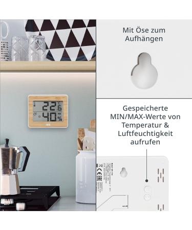 Buy ADE Digital Thermometer & Hygrometer for Home | Accurate Indoor Humidity Meter | Eco-Friendly Bamboo | International Shipping Available - Buy Online on GoSupps.com