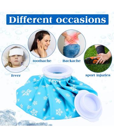 Reusable Ice Pack for Injuries - Hot & Cold Water Bag with Elastic Breathable Bag - 6 Pack, 3 Sizes - Pain Relief for Knee, Leg, Headaches - Blue - Buy Online on GoSupps.com