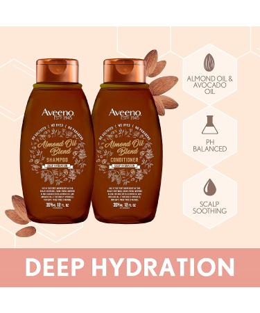 Aveeno Almond Oil Blend Sulfate-Free Shampoo with Avocado Oil - Intense Hydration for Thick, Curly, Frizzy, or Coarse Hair - 12 Fl Oz - Buy Online on GoSupps.com