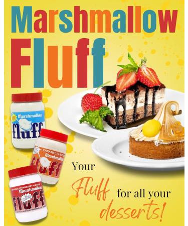 Marshmallow Fluff Original Caramel and Strawberry Mix (213g x3) with Recipe - Gluten-Free Spread Delights for Vegetarians - Buy Online on GoSupps.com