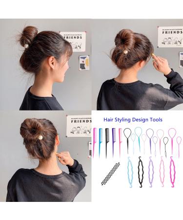 Topsy Hair Styling Tool Kit with Bun Maker, Combs, Braiding Tools - Ponytail Design & French Twist Styling - Buy Online on GoSupps.com