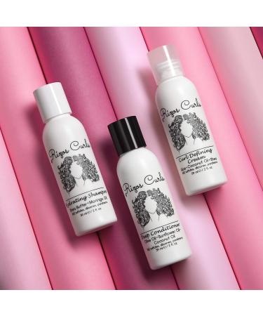 Rizos Curls Trio Travel Kit - Curl Defining Cream, Shampoo, Conditioner (2 fl oz each) - Buy Online on GoSupps.com