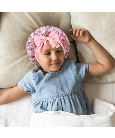 4Pcs Kids Satin Hair Bonnets - Soft Silk Sleeping Caps for Curly Natural Hair - Buy Online on GoSupps.com