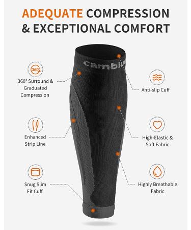 CAMBIVO 3 Pairs Calf Compression Sleeves - Running, Cycling, Shin Splint Support - Black, Large-X-Large - Buy Online on GoSupps.com