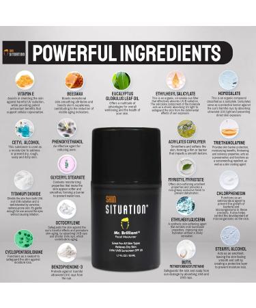Mr. Brilliant Face Moisturizer for Men - Hydrating Cream for Dry & Oily Skin Reduces Fine Lines & Dark Spots SPF 20 Sunscreen 1.7 FL OZ - Buy Online on GoSupps.com