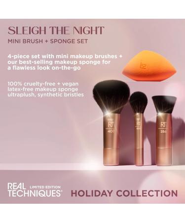 Real Techniques Sleigh The Night Mini Brush + Sponge 4 Piece Holiday Gift Set - Perfect Gift for Makeup Lovers | International Shipping Available - Buy Online on GoSupps.com