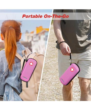 Medmax Epipen Medical Carrier Bag - Shockproof Organizer for Epipens Asthma Inhalers & Allergy Essentials | Portable Stylish & Durable - Pink M - Buy Online on GoSupps.com