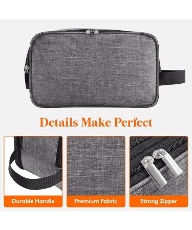 Lifewit Large Grey Men's Travel Toiletry Bag | Water-Resistant Dopp Kit with Double Zippers for Full Size Toiletries and Shaving Accessories - Buy Online on GoSupps.com
