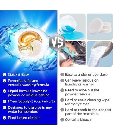 Betterthanbefore Washing Machine Cleaner Pods Odor Removal & Deep Cleaning Formula - 1 Year Supply (12 Pods) - Buy Online on GoSupps.com