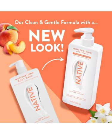 Native Moisturizing Body Wash Contains Naturally Derived Ingredients | For Women & Men Sulfate Dye & Paraben Free Leaving Skin Soft and Hydrated | Peach & Orange Blossom 18 oz - Buy Online on GoSupps.com