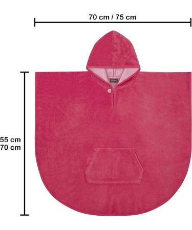Normani Children's Bath Poncho - Soft Cotton Hooded Towel for Toddlers | Pink Bathrobe 70x75cm - Ideal for Kids - Buy Online on GoSupps.com