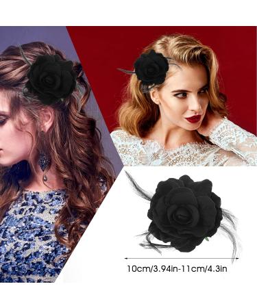Molain Floral Hair Clip - Large Rose Bow Hairpin for Women & Girls | Fabric Feather Barrette for Stylish Hair Styling | Perfect for Parties - Buy Online on GoSupps.com